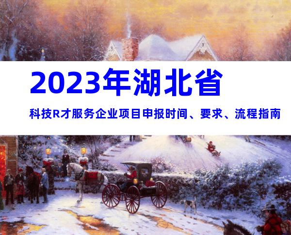 2023年湖北省科技R才服务企业项目申报时间、要求、流程指南
